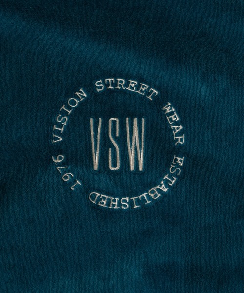 VISION STREET WEAR（ヴィジョンストリートウェア）の「【VISION STREET WEAR/ヴィジョンストリートウェア】ワンポイントサークルロゴベロアハーフジップスウェット/ビッグシルエット（スウェット・メンズ・ブラック/アイボリー/ブルー・M/XL/L）」の11枚目の写真