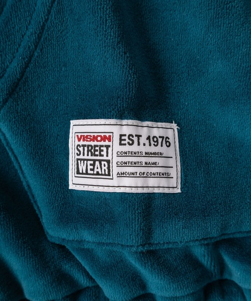 VISION STREET WEAR（ヴィジョンストリートウェア）の「【VISION STREET WEAR/ヴィジョンストリートウェア】ワンポイントサークルロゴベロアハーフジップスウェット/ビッグシルエット（スウェット・メンズ・ブラック/アイボリー/ブルー・M/XL/L）」の12枚目の写真