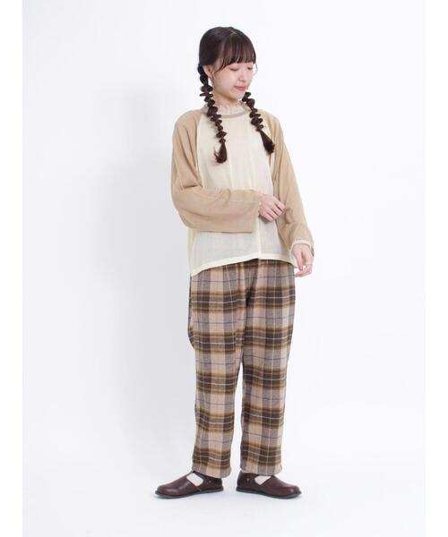 Samansa Mos2（サマンサ モスモス）の「◎ラグランスリーブシアーニット（ニット/セーター・レディース・ブラック/ベージュ/グリーン/ブラウン・F）」の7枚目の写真