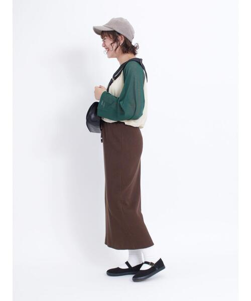 Samansa Mos2（サマンサ モスモス）の「◎ラグランスリーブシアーニット（ニット/セーター・レディース・ブラック/ベージュ/グリーン/ブラウン・F）」の14枚目の写真