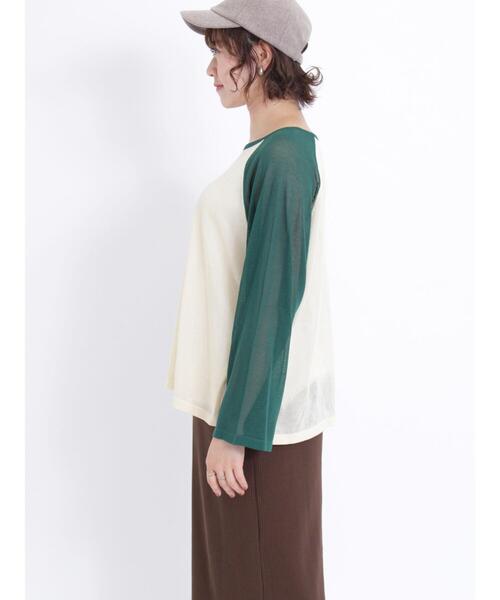 Samansa Mos2（サマンサ モスモス）の「◎ラグランスリーブシアーニット（ニット/セーター・レディース・ブラック/ベージュ/グリーン/ブラウン・F）」の17枚目の写真