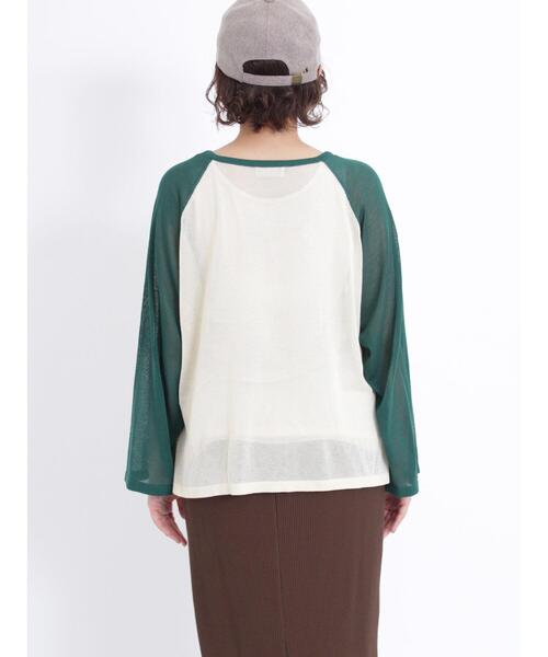 Samansa Mos2（サマンサ モスモス）の「◎ラグランスリーブシアーニット（ニット/セーター・レディース・ブラック/ベージュ/グリーン/ブラウン・F）」の18枚目の写真