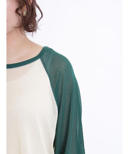 Samansa Mos2（サマンサ モスモス）の「◎ラグランスリーブシアーニット（ニット/セーター・レディース・ブラック/ベージュ/グリーン/ブラウン・F）」の20枚目の写真