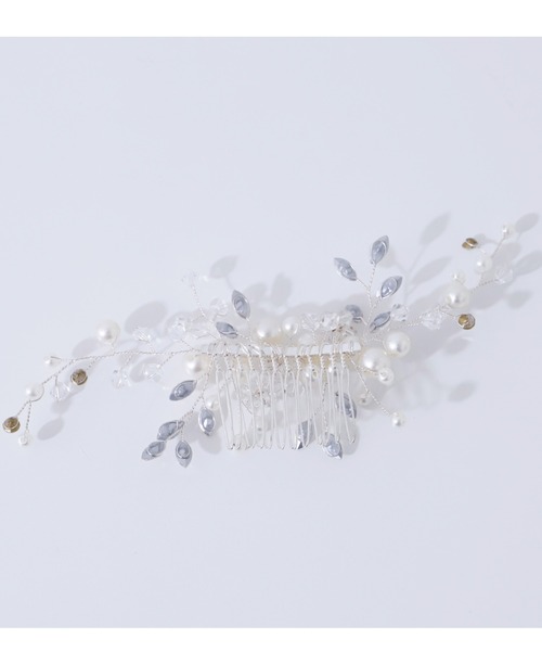 Cupid Heart(キューピッドハート)の「【Cupid Heart】結婚式アクセ!ビジュー&パールヘアコーム(バレッタ/ヘアクリップ・レディース・シルバー・MEDIUM)」の9枚目の写真
