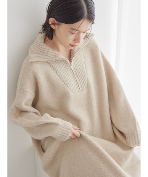AMERICAN HOLIC（アメリカンホリック）の「ハーフZIPニットワンピース（ワンピース・レディース・ブラック/モカ/グレイッシュベージュ・M/L）」の18枚目の写真