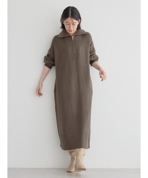 AMERICAN HOLIC（アメリカンホリック）の「ハーフZIPニットワンピース（ワンピース・レディース・ブラック/モカ/グレイッシュベージュ・M/L）」の20枚目の写真