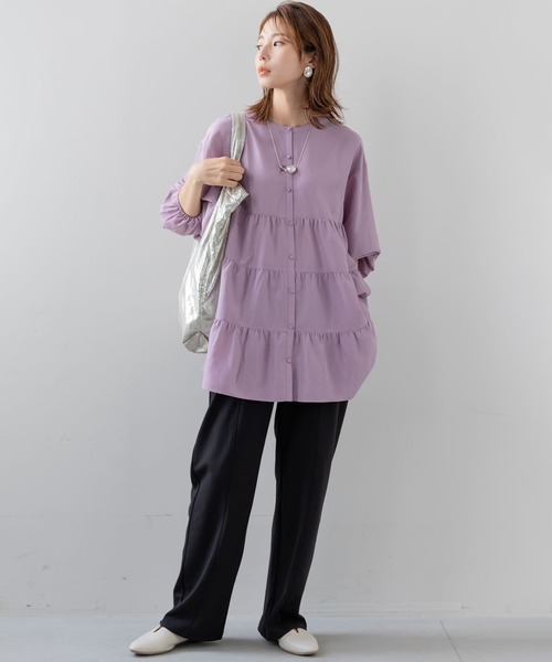 フェリシモMama（フェリシモママ）の「Ｍｏｒｅｄｄｅ　マタニティから産後も使える　ストレッチストレートパンツ（マタニティウェア/グッズ・レディース・モカ/ライトイエロー/ブラック・MEDIUM/LARGE/X-LARGE/XX-LARGE）」の14枚目の写真