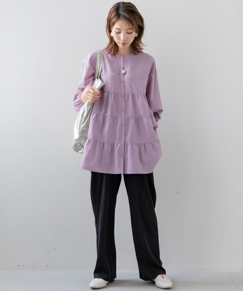 フェリシモMama（フェリシモママ）の「Ｍｏｒｅｄｄｅ　マタニティから産後も使える　ストレッチストレートパンツ（マタニティウェア/グッズ・レディース・モカ/ライトイエロー/ブラック・MEDIUM/LARGE/X-LARGE/XX-LARGE）」の15枚目の写真