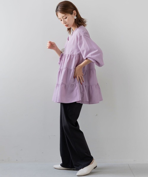 フェリシモMama（フェリシモママ）の「Ｍｏｒｅｄｄｅ　マタニティから産後も使える　ストレッチストレートパンツ（マタニティウェア/グッズ・レディース・モカ/ライトイエロー/ブラック・MEDIUM/LARGE/X-LARGE/XX-LARGE）」の16枚目の写真