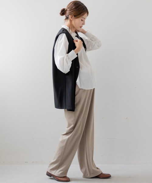 フェリシモMama（フェリシモママ）の「Ｍｏｒｅｄｄｅ　マタニティから産後も使える　ストレッチストレートパンツ（マタニティウェア/グッズ・レディース・モカ/ライトイエロー/ブラック・MEDIUM/LARGE/X-LARGE/XX-LARGE）」の21枚目の写真