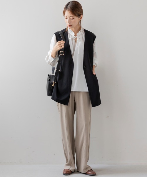 フェリシモMama（フェリシモママ）の「Ｍｏｒｅｄｄｅ　マタニティから産後も使える　ストレッチストレートパンツ（マタニティウェア/グッズ・レディース・モカ/ライトイエロー/ブラック・MEDIUM/LARGE/X-LARGE/XX-LARGE）」の22枚目の写真