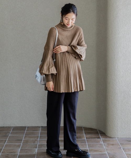 フェリシモMama（フェリシモママ）の「Ｍｏｒｅｄｄｅ　マタニティから産後も使える　ストレッチストレートパンツ（マタニティウェア/グッズ・レディース・モカ/ライトイエロー/ブラック・MEDIUM/LARGE/X-LARGE/XX-LARGE）」の8枚目の写真