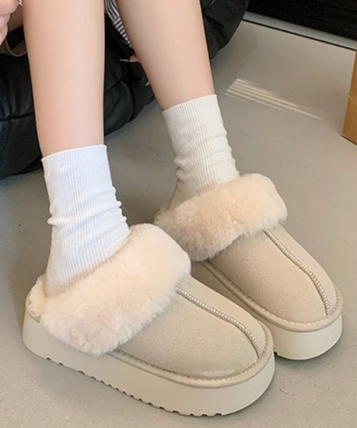 厚底ボリュームフェイクムートンスリッポン（スリッポン）｜Vipoa