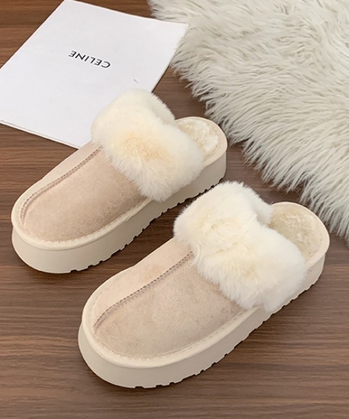 厚底ボリュームフェイクムートンスリッポン（スリッポン）｜Vipoa