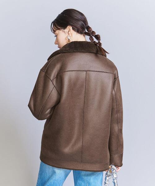 BEAUTY&YOUTH UNITED ARROWS（ビューティーアンドユースユナイテッドアローズ）の「フェイクムートン リバーシブル ボア ブルゾン（ブルゾン・レディース・ダークブラウン・M/S）」の3枚目の写真
