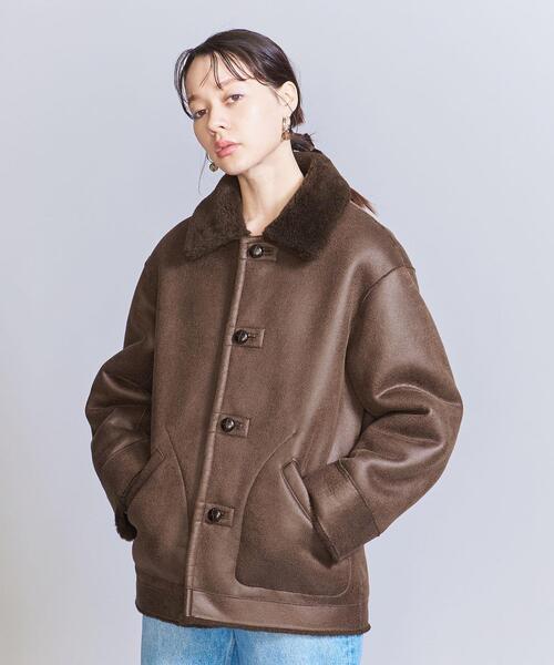 BEAUTY&YOUTH UNITED ARROWS（ビューティーアンドユースユナイテッドアローズ）の「フェイクムートン リバーシブル ボア ブルゾン（ブルゾン・レディース・ダークブラウン・M/S）」の4枚目の写真