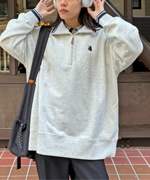 CPCM | クマ刺繍ラインハーフジップ裏毛プルオーバー(スウェット)