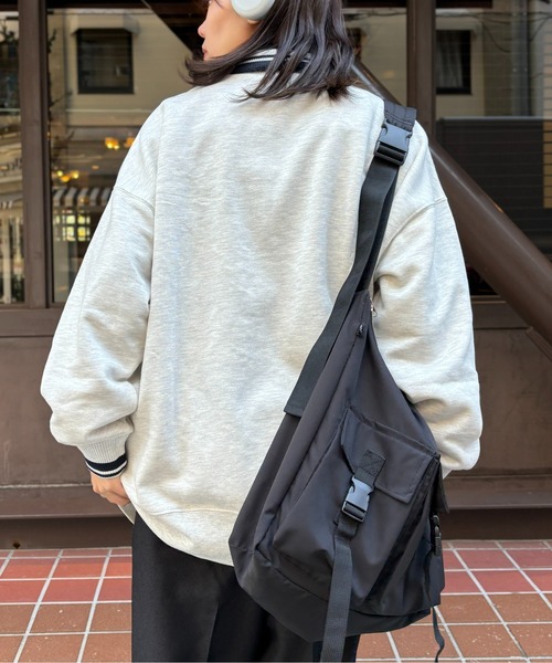 CPCM(シーピーシーエム)の「クマ刺繍ラインハーフジップ裏毛プルオーバー(スウェット・レディース・ネイビー/グレー/オフホワイト・F)」の14枚目の写真