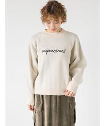 ジャカードロゴプルオーバーニット