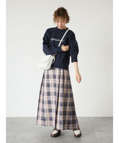 Lugnoncure(ルノンキュール)の「ジャカードロゴプルオーバーニット(ニット/セーター・レディース・ベージュ/グレー/ネイビー・F)」の5枚目の写真