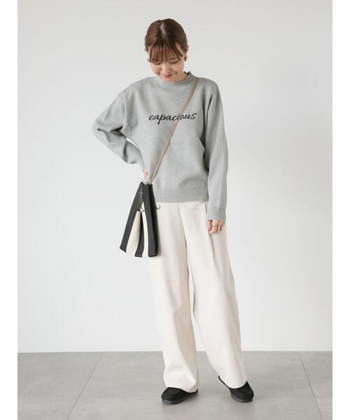 Lugnoncure(ルノンキュール)の「ジャカードロゴプルオーバーニット(ニット/セーター・レディース・ベージュ/グレー/ネイビー・F)」の7枚目の写真