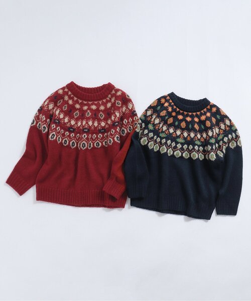 BREEZE（ブリーズ）の「【リンク】ノルディックニット（ニット/セーター・キッズ・レッド/ネイビー・100/120/140/90）」の3枚目の写真