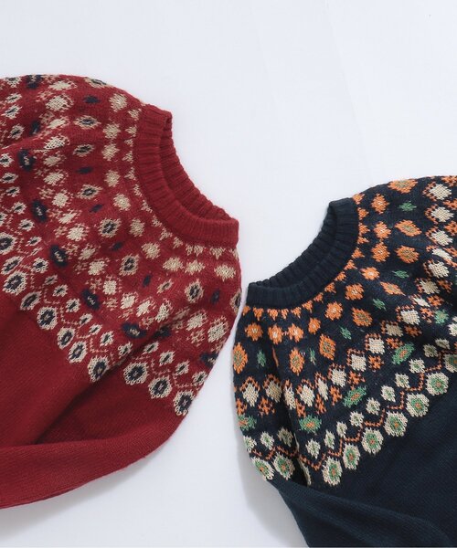 BREEZE（ブリーズ）の「【リンク】ノルディックニット（ニット/セーター・キッズ・レッド/ネイビー・100/120/140/90）」の4枚目の写真