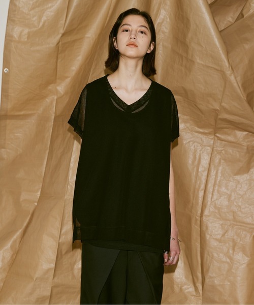 Utusiyo（ウツシヨ）の「vest 薄葉（Tシャツ/カットソー・メンズ・ブラック/グレー・FREE）」の7枚目の写真