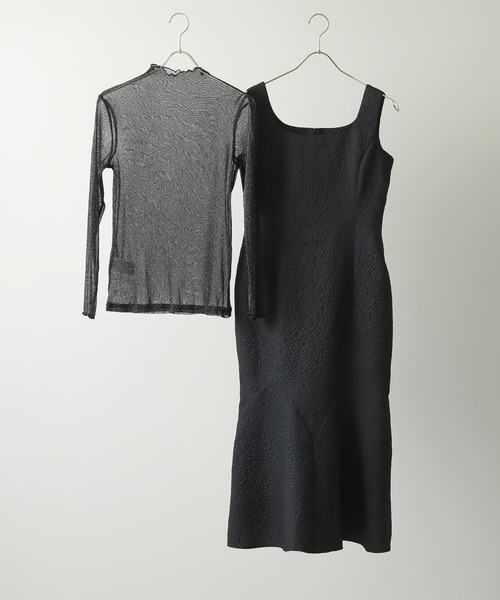 Kana（カナ）の「シースルー トップス 膨れジャガード マーメイド ワンピース パーティー ドレス  結婚式 お呼ばれ オケージョン（ドレス・レディース・ブラック/ベージュ・S/M）」の22枚目の写真