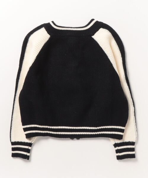 LYEON（リヨン）の「袖ラインラグランニットトラックブルゾン/ニットカーディガン（ブルゾン・レディース・グレー/ピンク/ブラック・FREE）」の6枚目の写真