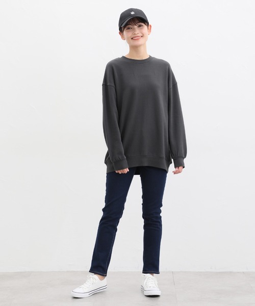 れもん◆デニーローズらしい可愛いデザインの黒コットンスウェットTOPS！S Honey Cinnamon（ハニーシナモン）の「リボンクロス衿付き