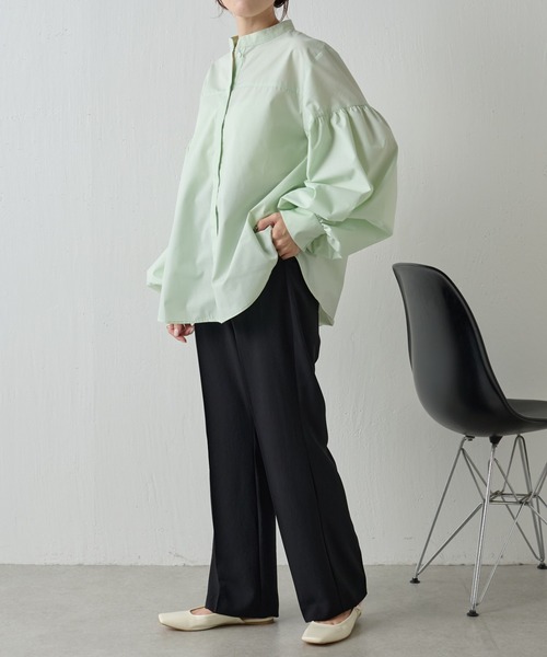 COLLAGE GALLARDAGALANTE（コラージュガリャルダガランテ）の「ジャージストレートパンツ/セットアップ可（スラックス・レディース・ブラック/ベージュ/ネイビー・0/1）」の9枚目の写真