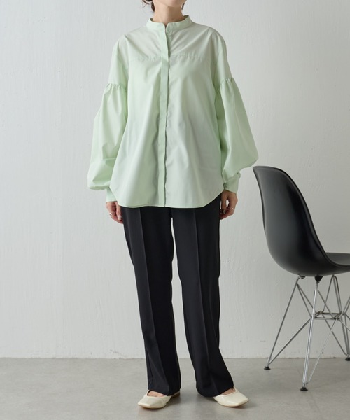 COLLAGE GALLARDAGALANTE（コラージュガリャルダガランテ）の「ジャージストレートパンツ/セットアップ可（スラックス・レディース・ブラック/ベージュ/ネイビー・0/1）」の4枚目の写真