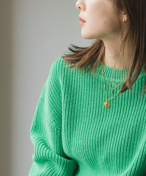 Noble（ノーブル）の「片畦バックオープンニット（ニット/セーター