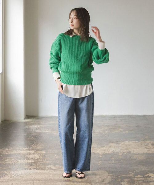 Noble（ノーブル）の「片畦バックオープンニット（ニット/セーター