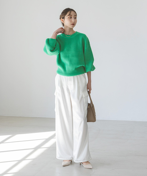 Noble（ノーブル）の「片畦バックオープンニット（ニット/セーター