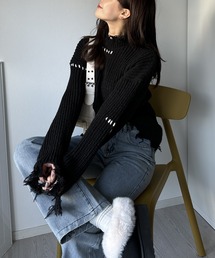 Silly（シリー）の「【韓国コーデに】オーバーサイズダメージニットトップス（ニット/セーター）」