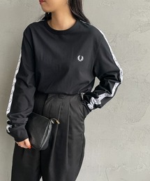[FRED PERRY/フレッドペリー] トラックテープデザイン ワンポイントロゴ刺繍ロンT