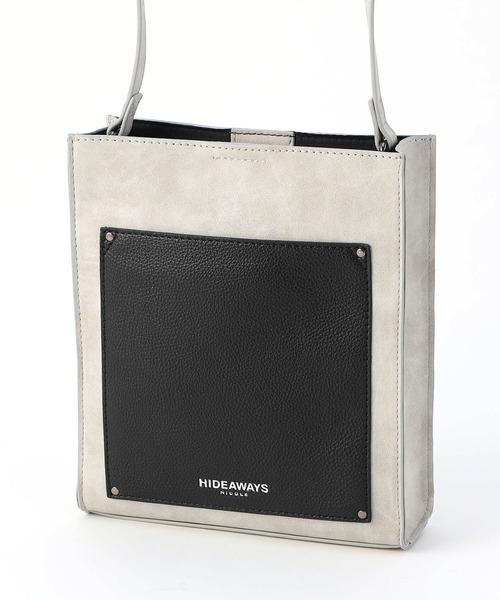 HIDEAWAYS NICOLE（ハイダウェイニコル）の「ミニスクエアショルダーバッグ（ショルダーバッグ・メンズ・ブラック/パイソン/グレー・FREE）」の3枚目の写真