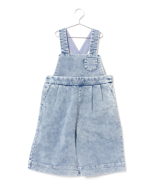 MNEMOSYNE / KID'S（ミネモシュネ）の「【MNEMOSYNE】デニムサロペット（サロペット/オーバーオール・キッズ・インディゴブルー/サックスブルー・120/105/90）」の2枚目の写真