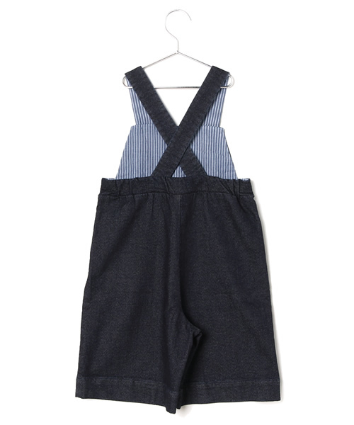 MNEMOSYNE / KID'S（ミネモシュネ）の「【MNEMOSYNE】デニムサロペット（サロペット/オーバーオール・キッズ・インディゴブルー/サックスブルー・120/105/90）」の3枚目の写真