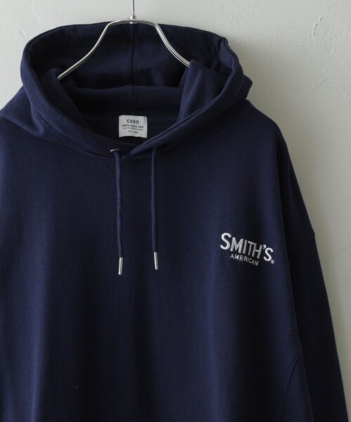 SMITH'S（スミス）の「SMITH'S（スミス）別注ロゴ刺繍パーカー（パーカー・メンズ・オフホワイト/グレー/ネイビー・S/M/L/XL）」の3枚目の写真