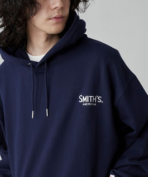 SMITH'S（スミス）の「SMITH'S（スミス）別注ロゴ刺繍パーカー（パーカー・メンズ・オフホワイト/グレー/ネイビー・S/M/L/XL）」の14枚目の写真