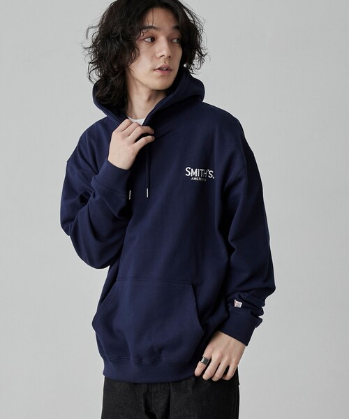 SMITH'S（スミス）の「SMITH'S（スミス）別注ロゴ刺繍パーカー（パーカー・メンズ・オフホワイト/グレー/ネイビー・S/M/L/XL）」の15枚目の写真