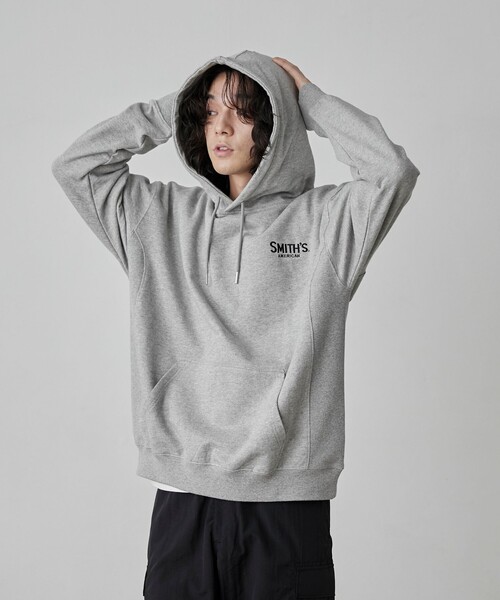 SMITH'S（スミス）の「SMITH'S（スミス）別注ロゴ刺繍パーカー（パーカー・メンズ・オフホワイト/グレー/ネイビー・S/M/L/XL）」の22枚目の写真