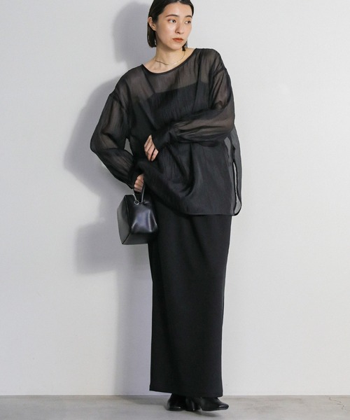 select MOCA(セレクトモカ)の「オーガンジー2WAYブラウス(シャツ/ブラウス・レディース・アイボリー/ブラック/モスグリーン・FREE)」の5枚目の写真