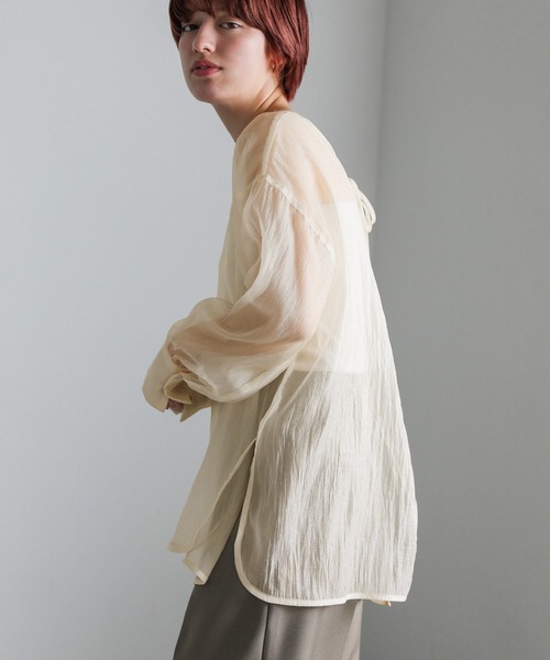 select MOCA(セレクトモカ)の「オーガンジー2WAYブラウス(シャツ/ブラウス・レディース・アイボリー/ブラック/モスグリーン・FREE)」の15枚目の写真