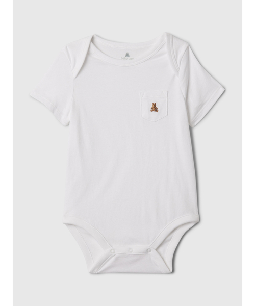 GAP（ギャップ）の「ポケット ボディスーツ (ベビー)（ロンパース・キッズ・グレー/ホワイト/ネイビー・18-24M/0-3M/6-12M/12-18M/3-6M）」の2枚目の写真