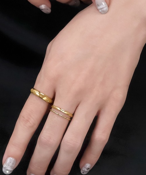 blackdia ocean(ブラックダイヤオーシャン)の「blackdia ocean 3点セットリング 金属アレルギー対応(リング・レディース・シルバー/ピンクゴールド/ゴールド/シルバー系その他/ゴールド系その他・18号/16号/14号/11号/9号/12号)」の5枚目の写真