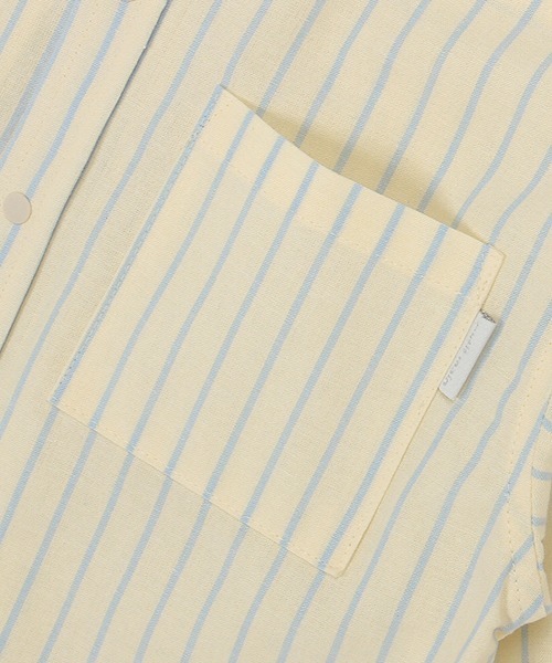 petit main（プティマイン）の「ストライプシャツ（シャツ/ブラウス・キッズ・ライトブルー/イエロー・80ｃｍ/90cm/100cm/110cm/120cm/130cm）」の8枚目の写真